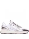 Pinko Low Top Sneakers Metallic Finish In White