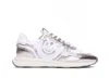 Pinko Low Top Sneakers Metallic Finish In White