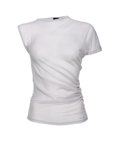 Pinko Zou Wrinkled T-shirt In White