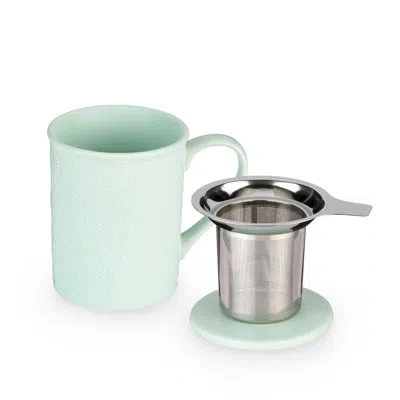 Pinky Up Annette: Souk Mint Ceramic Tea Mug & Infuser In Blue