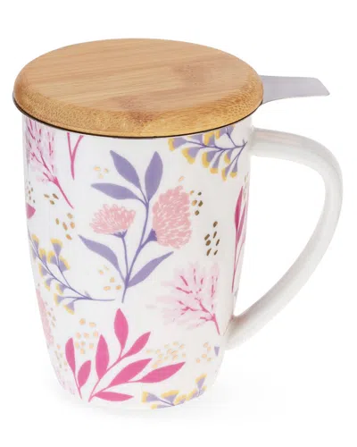 PINKY UP PINKY UP BAILEY™ BOTANICAL BLISS CERAMIC TEA MUG & INFUSER