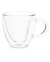 Pinky Up Kendall: Heart Double Walled Glass Tea Mug In Transparent