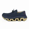 Pinnip Mens Genuine Suede Snow Loafer In Navy In Blue