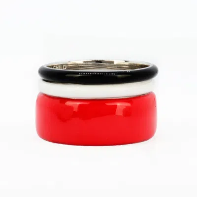 Pinnole Ladybird Ring Stack In Gray