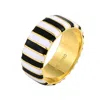 Pinnole Women's Black / White Gold Black & White Thick Ring In Multi