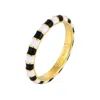 Pinnole Women's Black / White Gold Black & White Thin Ring In Multi