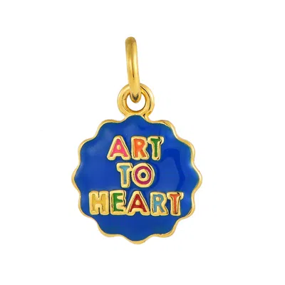 Pinnole Women's Blue Gold Art To Heart Charm