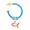 Pinnole Women's Blue Gold Fish N Love Earring Mix In Blue