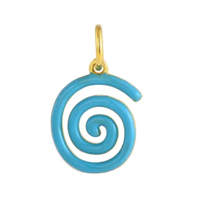 Pinnole Women's Blue Gold Spiral Charm