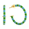 Pinnole Women's Blue / Green Gold Green & Celeste Earrings In Multi