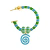 Pinnole Women's Blue / Green Gold Panta Rei Earring Mix In Multi