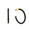 Pinnole Women's Gold Black Earrings In Black