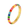 Pinnole Women's Gold Multicolour Thin Ring In Yellow