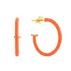 Pinnole Women's Gold Orange Earrings In Orange