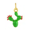Pinnole Women's Green Gold Prickly Pear Charm In Green