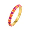 Pinnole Women's Orange / Purple Gold Orange & Purple Thin Ring In Brown