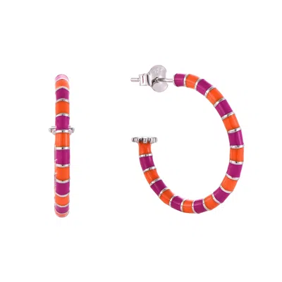 Pinnole Women's Pink / Purple / Yellow Orange & Purple Earrings In Multi