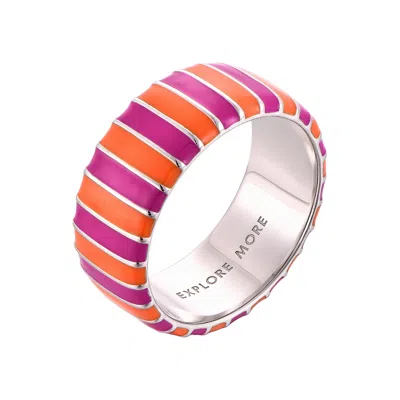 Pinnole Women's Pink / Purple / Yellow Orange & Purple Thick Ring