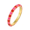 Pinnole Women's Pink / Red Gold Pink & Red Thin Ring In Brown