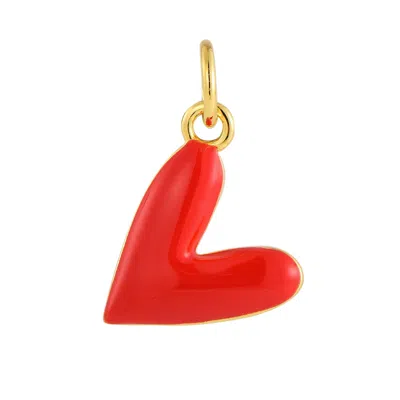 Pinnole Women's Red Gold Heart Charm