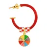 Pinnole Women's Red Gold Take A Chance On Myself Earring Mix In Red