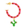 Pinnole Women's Red / Green / Pink Gold Prickly Pear Earring Mix In Pink