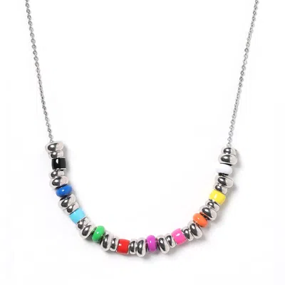 Pinnole Women's Silver Full Game & Shrooms Necklace