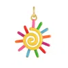 Pinnole Women's Yellow Gold Painted Sun Charm In Multi