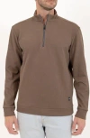 Pino By Pinoporte Casual Quarter Zip Pullover Sweater In Brown