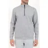 Pino By Pinoporte Men's Mockneck Zip Up Pullover In White Marled