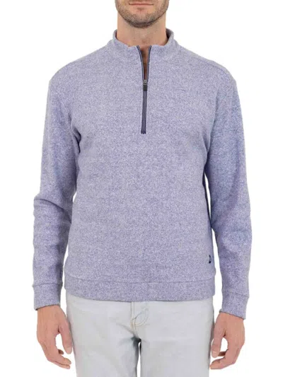 Pino By Pinoporte Men's Knit Quarter Zip Pullover In Blue