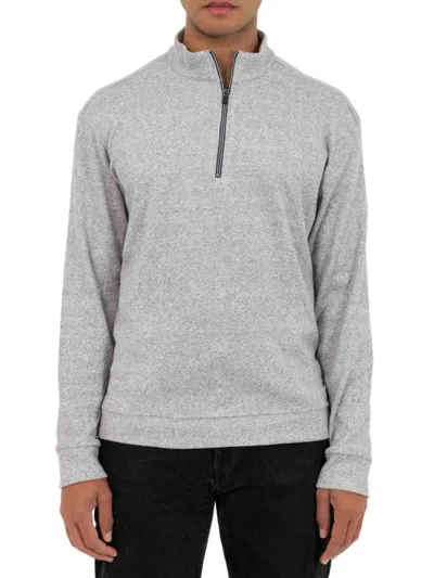 Pino By Pinoporte Men's Knit Quarter Zip Pullover In Grey