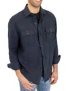 Pino By Pinoporte Linen Overshirt In Navy