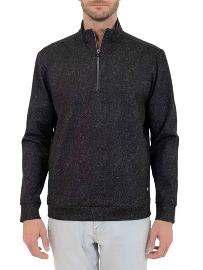 Pino By Pinoporte Men's Mockneck Zip Up Pullover In Black