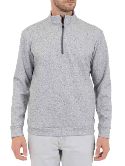 Pino By Pinoporte Men's Mockneck Zip Up Pullover In White