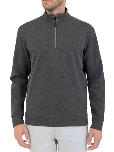 Pino By Pinoporte Men's Modern Fit Zip Up Pullover In Charcoal