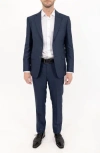 Pino By Pinoporte Slim Stripe Wool Suit In Navy