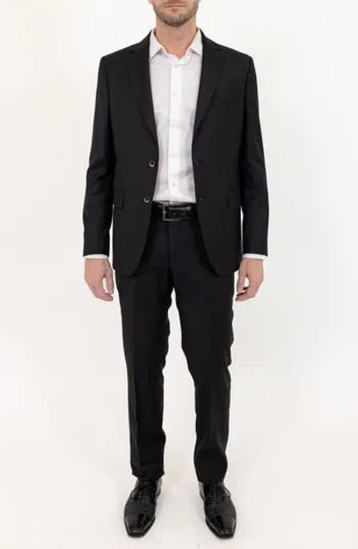 Pino By Pinoporte Solid Stretch Wool Suit In Black
