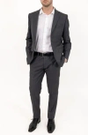 Pino By Pinoporte Solid Stretch Wool Suit In Grey