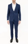 Pino By Pinoporte Solid Stretch Wool Suit In Royal Blue