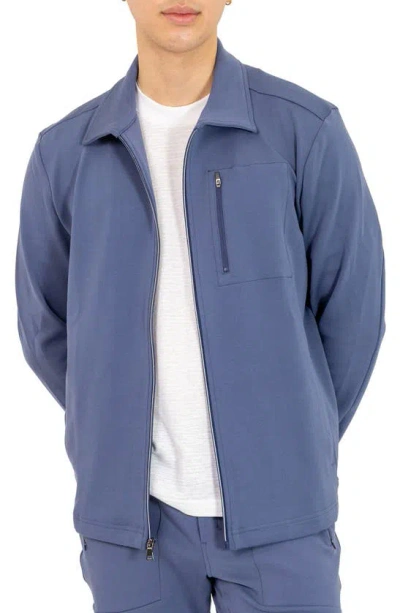 Pino By Pinoporte Stretch Cotton Blend Jacket In Blue