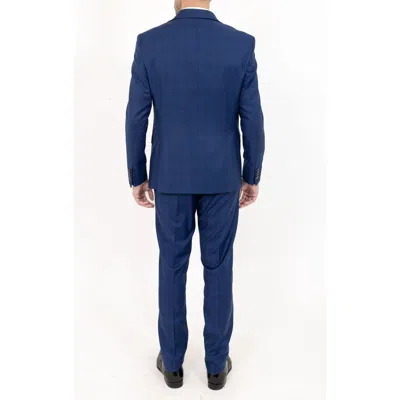 Pino By Pinoporte Tonal Plaid Stretch Wool Suit In Blue