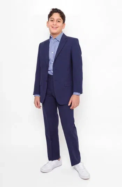Pinoporte Kids' Tiger Z4 Wool Blend Suit In Navy