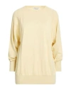 Pinoro Woman Sweater Pastel Yellow Size L Cotton, Cashmere In Neutral