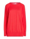 Pinoro Woman Sweater Red Size L Cotton, Cashmere
