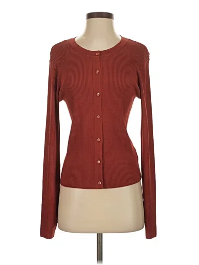 Pre-owned Pinque Cardigan Sweater In Burgundy