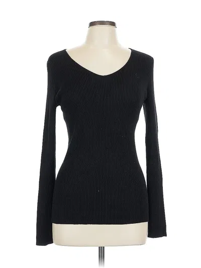 Pre-owned Pinque Long Sleeve Top Black Sweetheart Neckline Tops