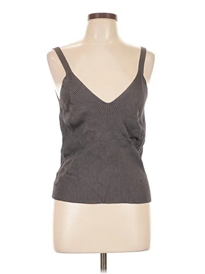 Pre-owned Pinque Sleeveless Top Gray V Neck Tops