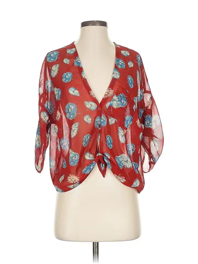 Pre-owned Pins And Needles 3/4 Sleeve Blouse In Red
