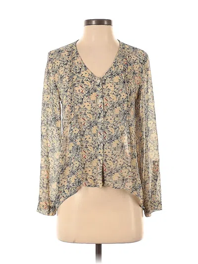 Pre-owned Pins And Needles Long Sleeve Blouse In Brown